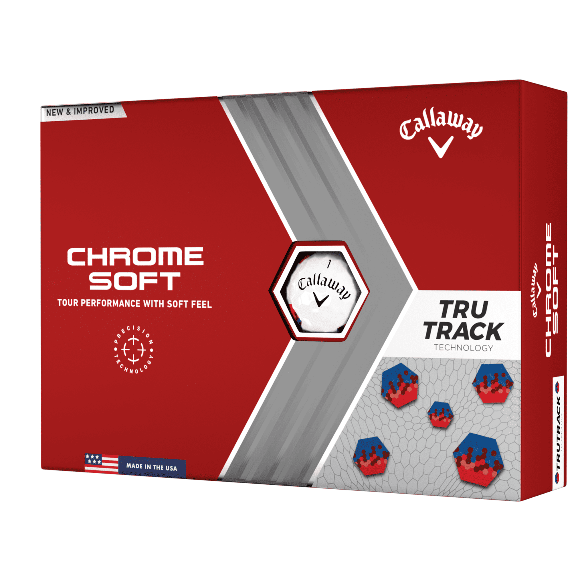 Callaway Chrome Soft (22) [12 Balls] Truvis Red/Blue