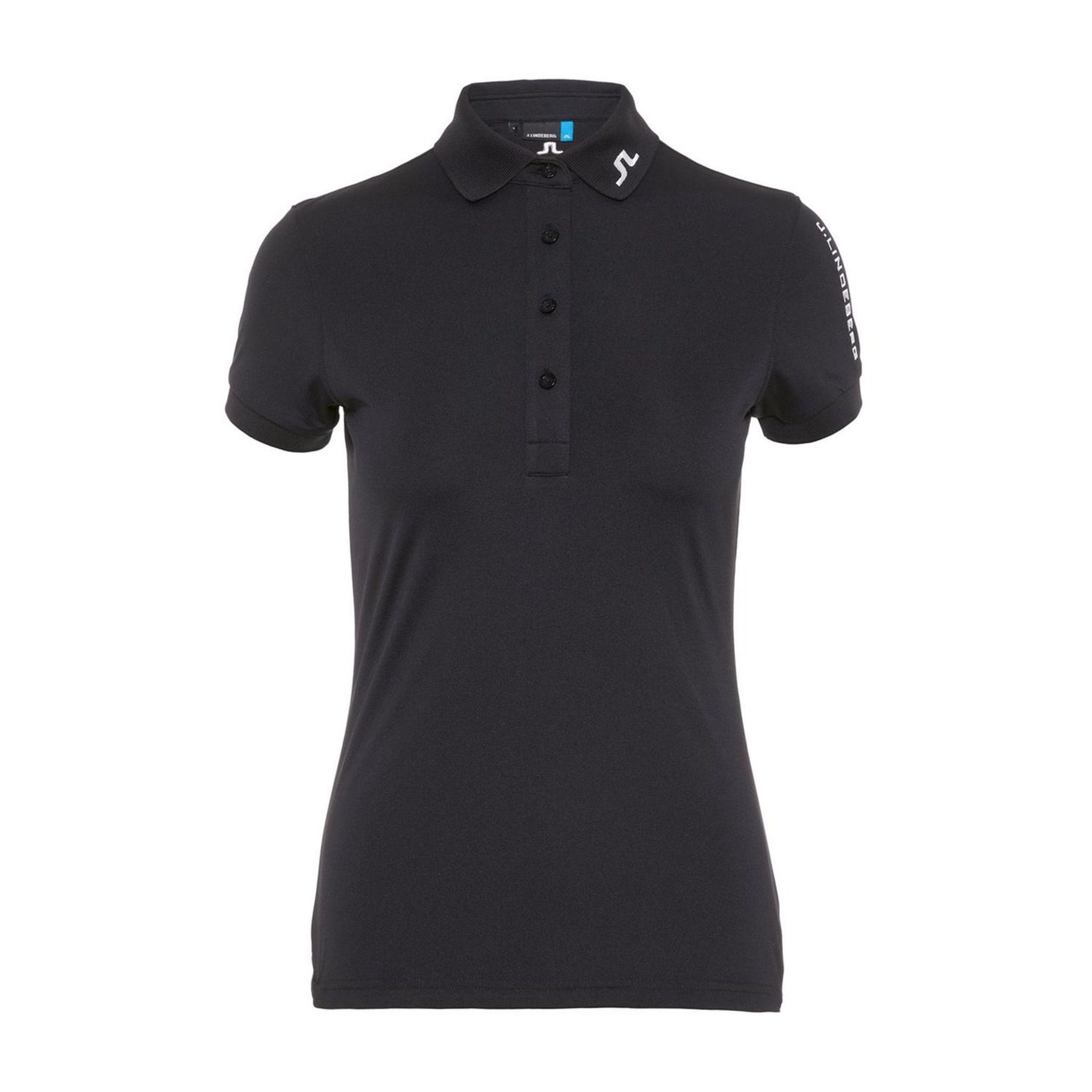 J. Lindeberg W Tour Tech slim TX Jersey Polo Black Damen