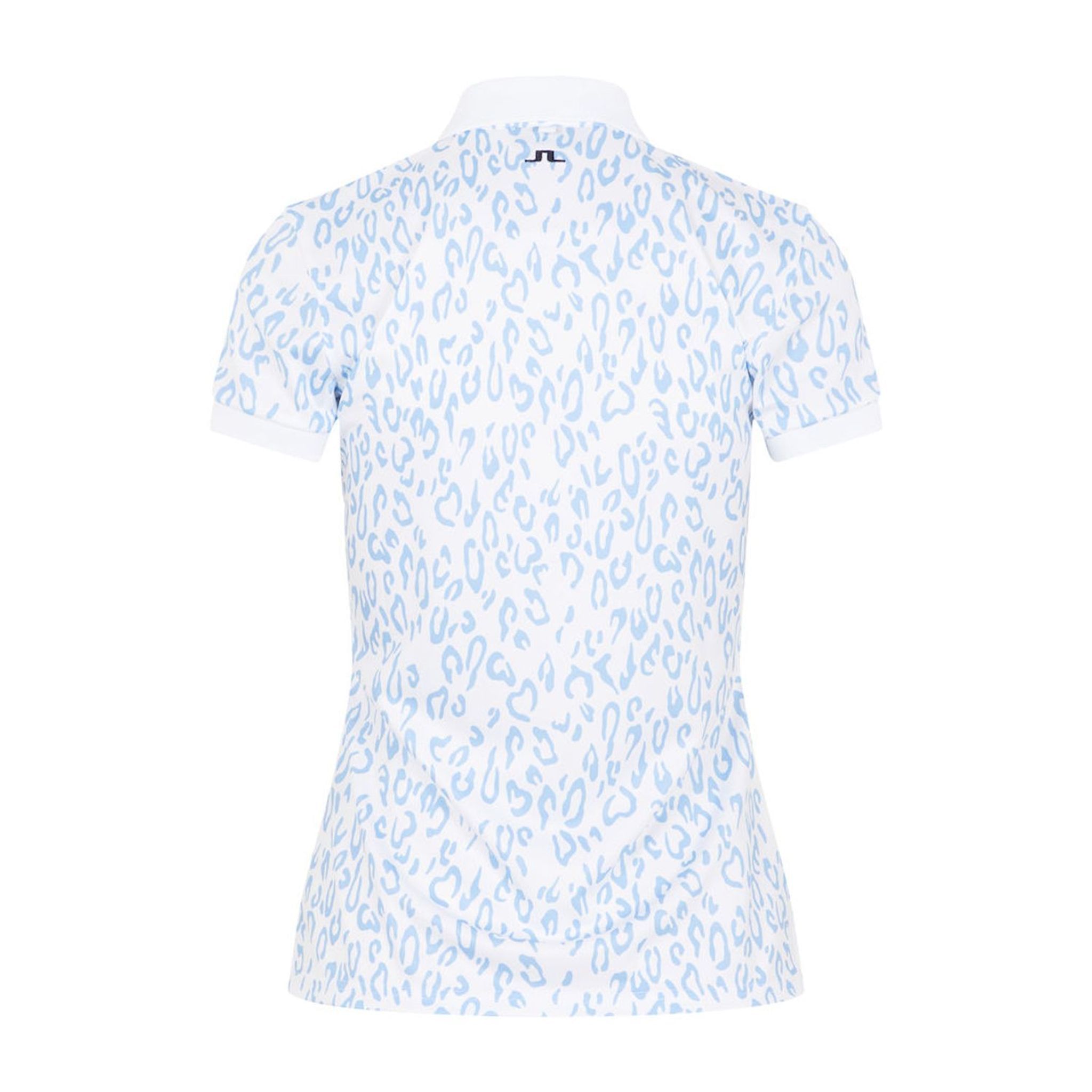 J. Lindeberg W Tour Tech Print SS Polo Animal Blue White Damen