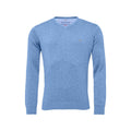 Fynch Hatton V-Neck Superfine Golf Pullover Herren Light Sky Herren