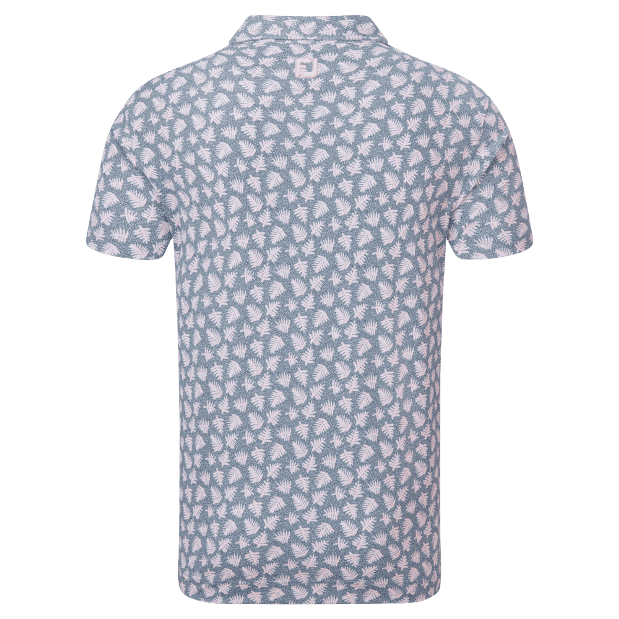 Footjoy M Polo Shadow Palm Print Pique Graphit/Quartz Pink Herren