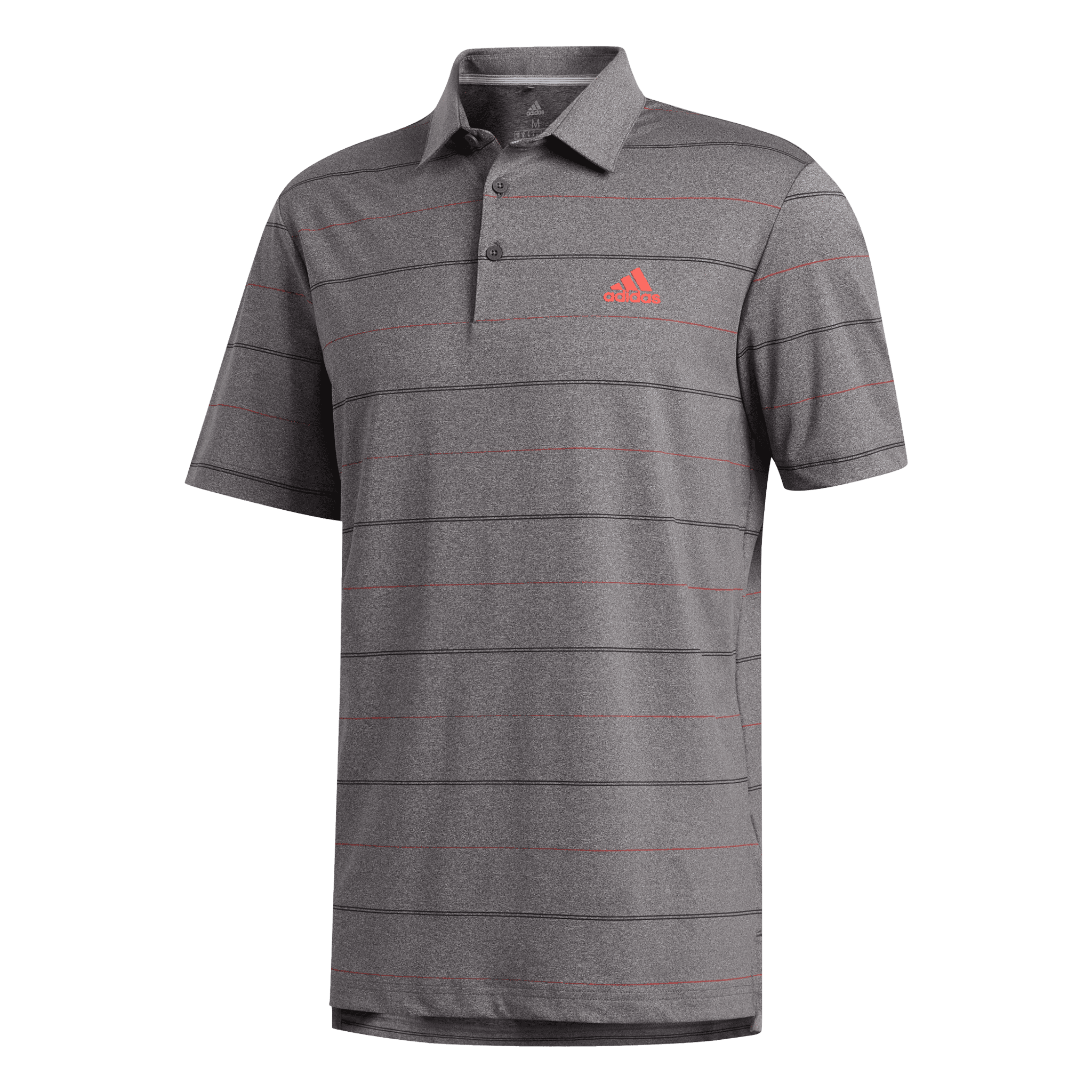 Adidas Ultimate Heather Stripe Polo Black/Coral/Melange Herren