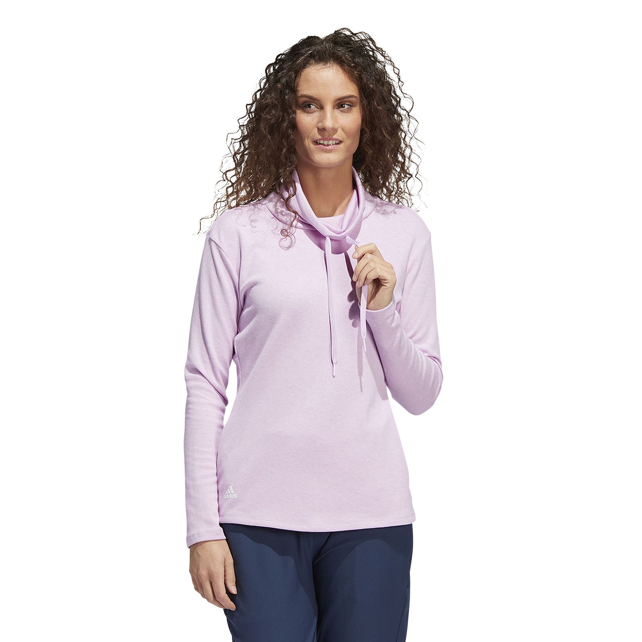 Adidas Melange High Mock Golf Pullover Bliss Lilac Mel Da Damen