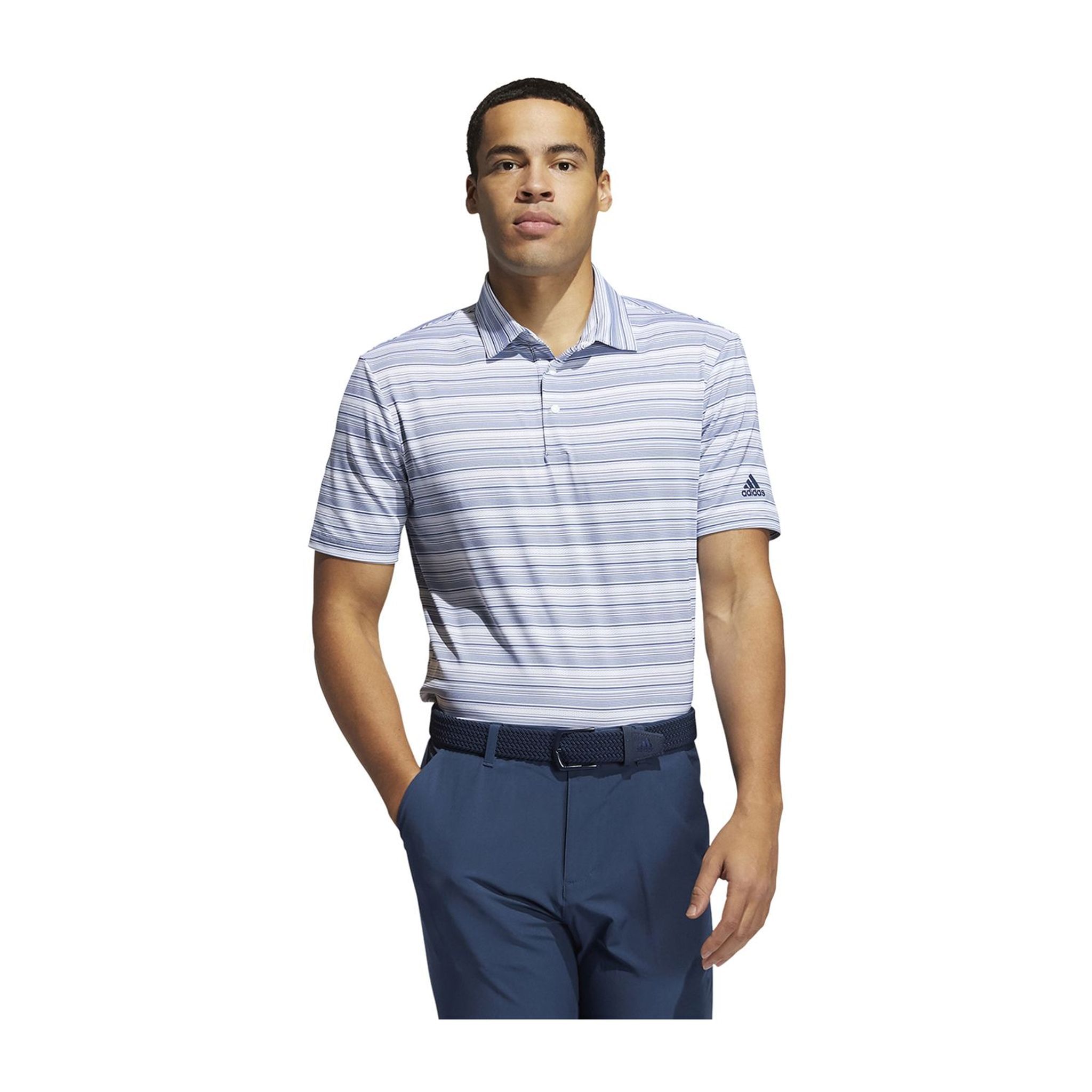 Adidas Heather Snap SS Polo Navy/Weiß Herren