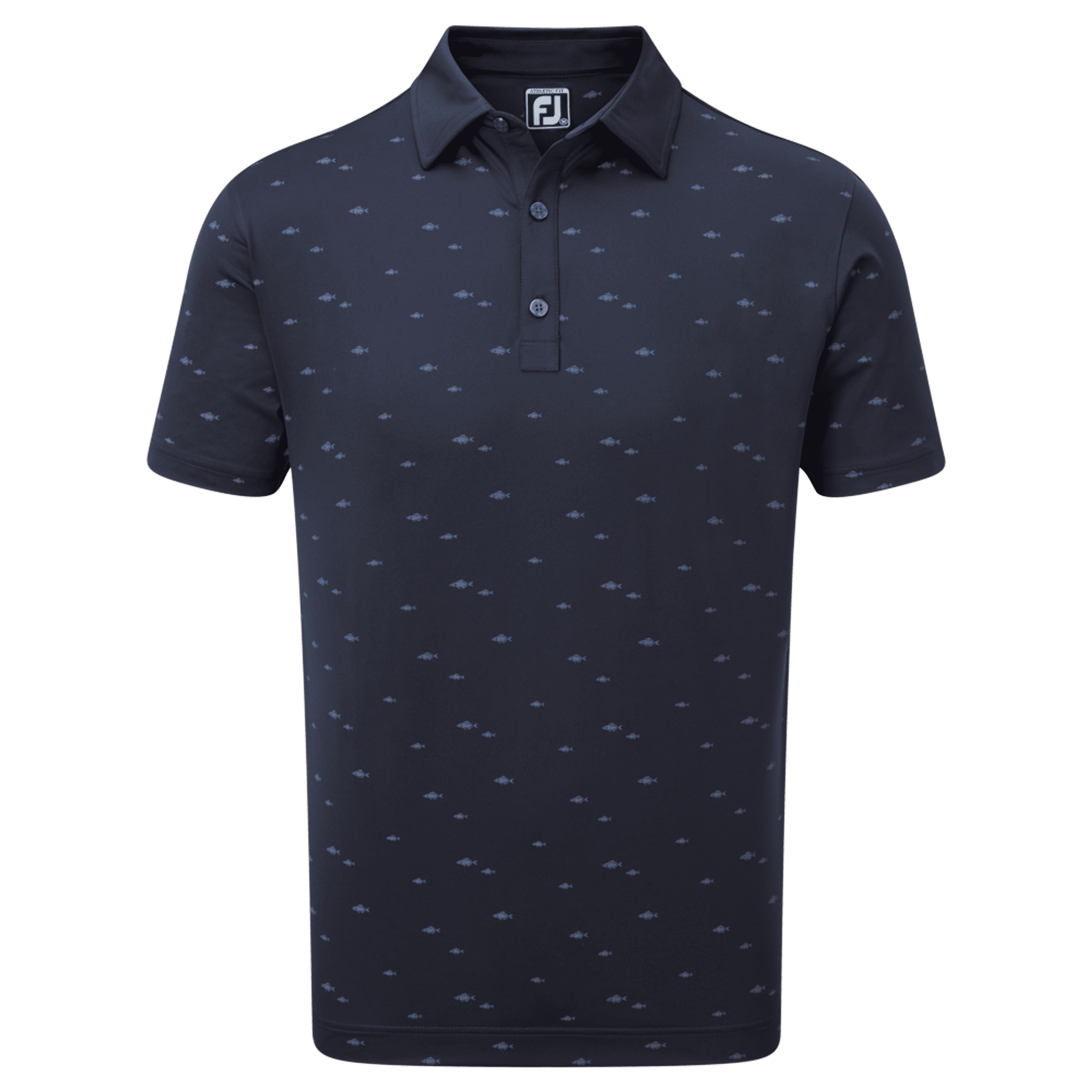 Footjoy School of Fish Print Lisle Polo Herren