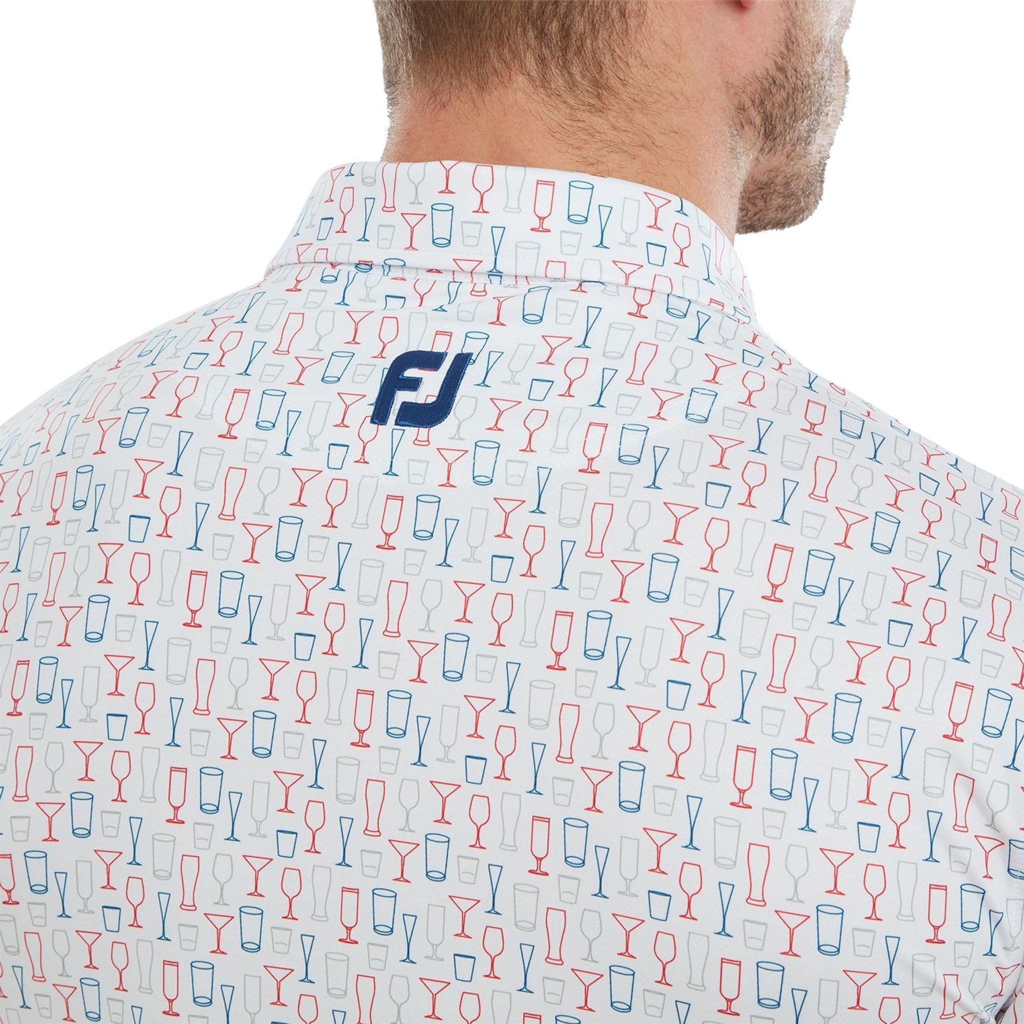 Footjoy Glass Print Lisle Poloshirt Herren