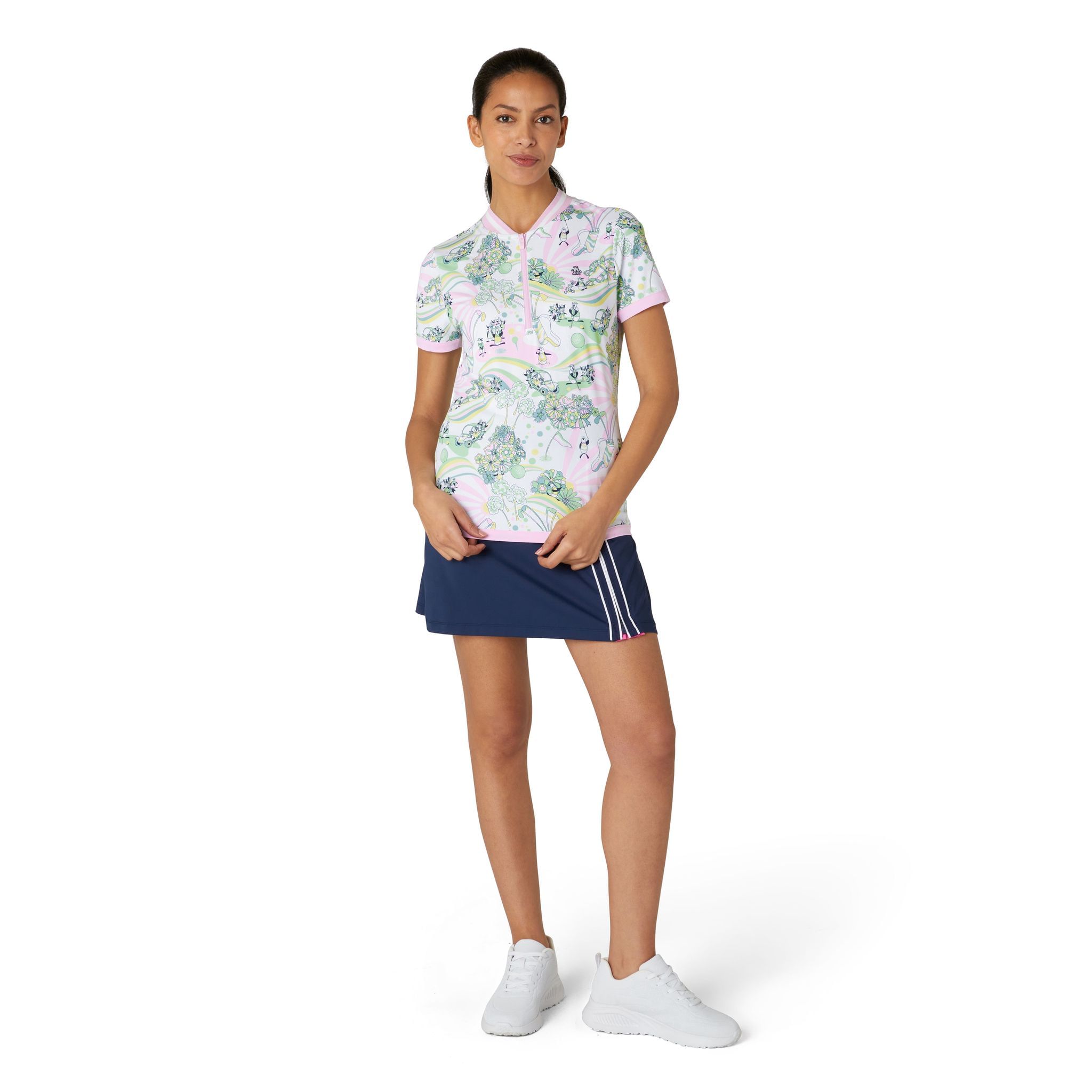 Original Penguin Groovy Pete Printed Zip Polo Damen