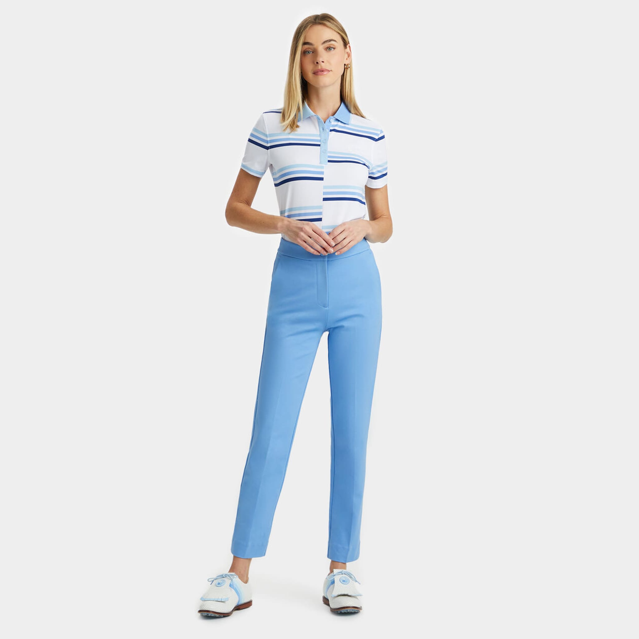 GFORE Offset Gradient Stripe Tech Polo Damen