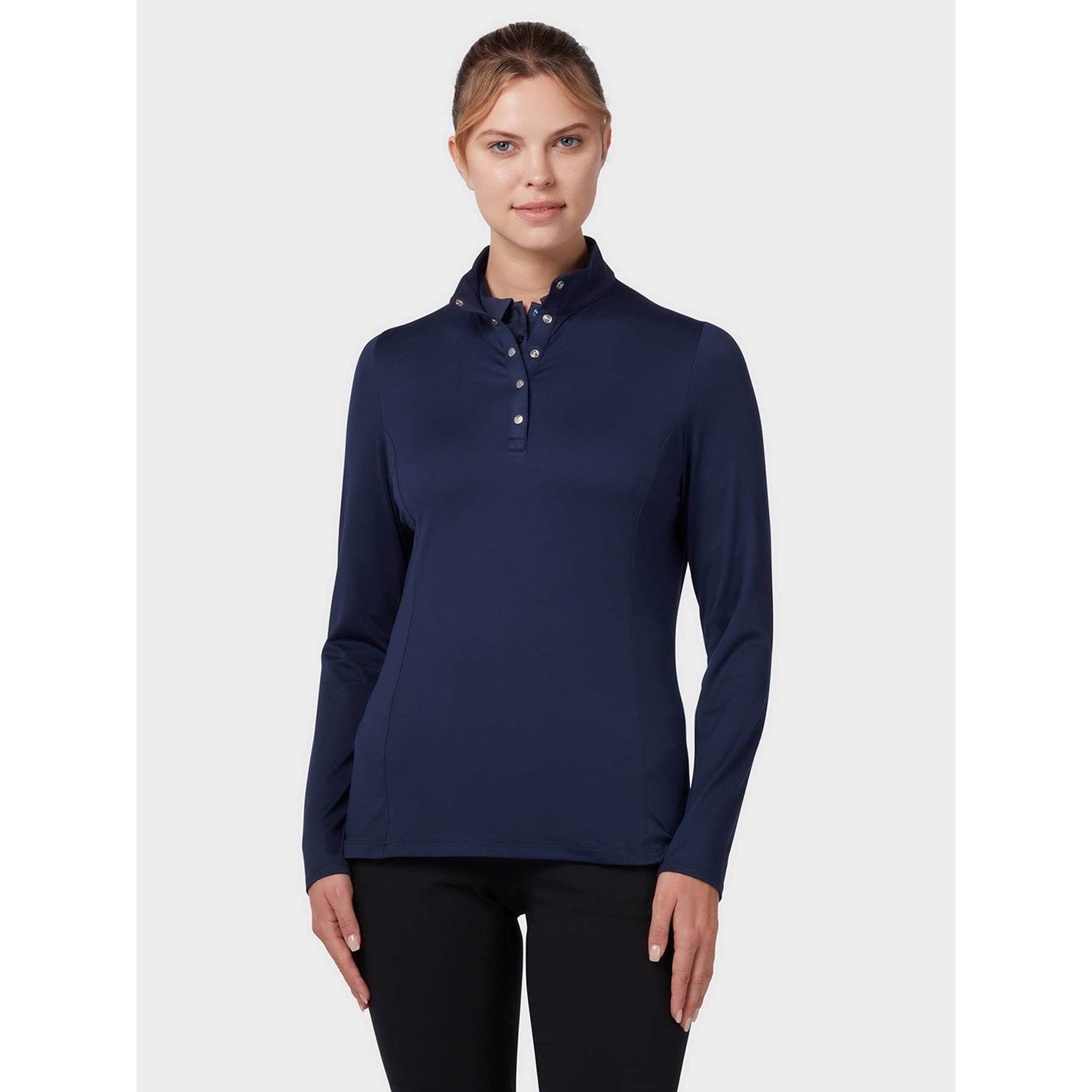 Callaway Thermal Fleece Jersey Langarm-Polo Damen