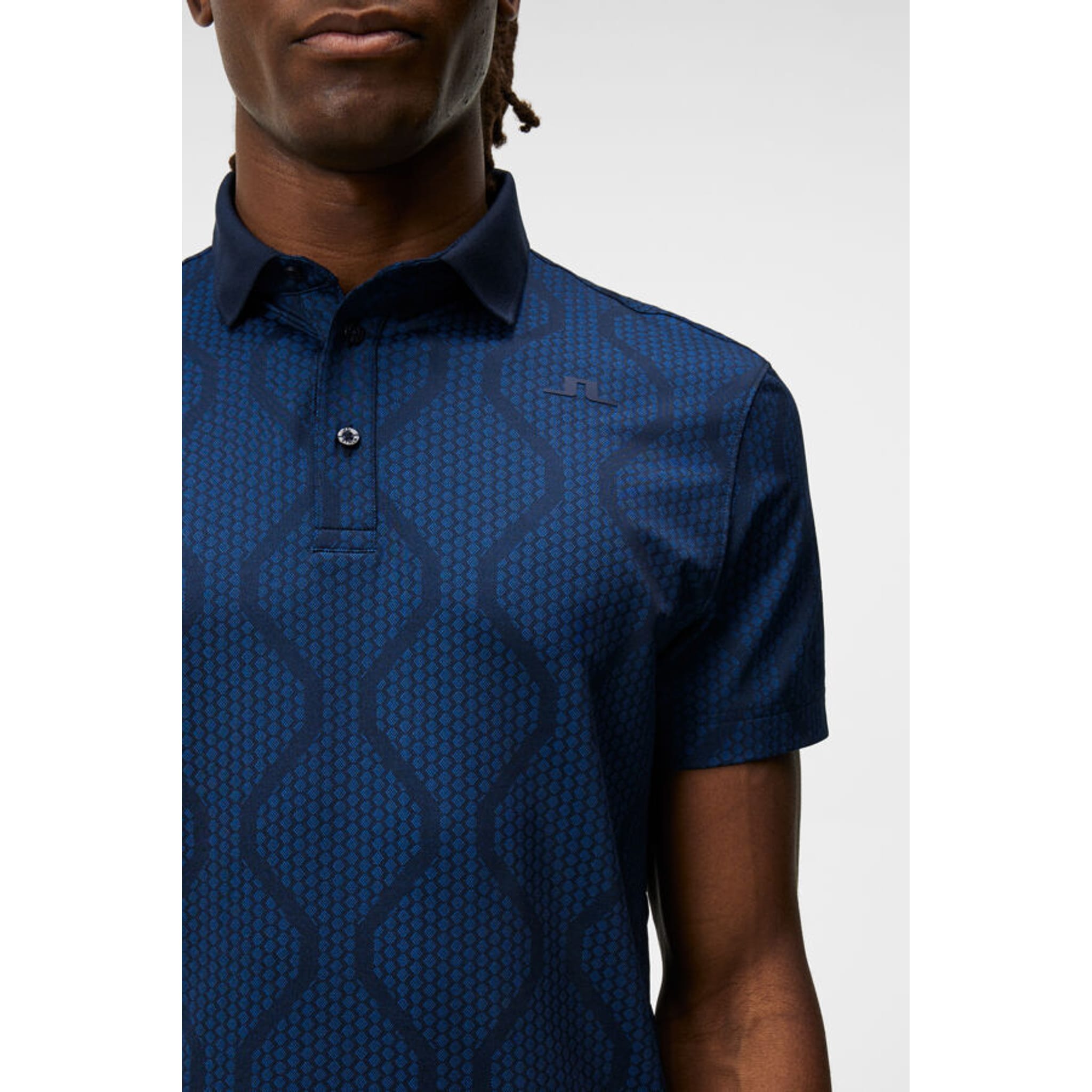 J. Lindeberg Mat Jacquard Regular Fit Poloshirt Herren