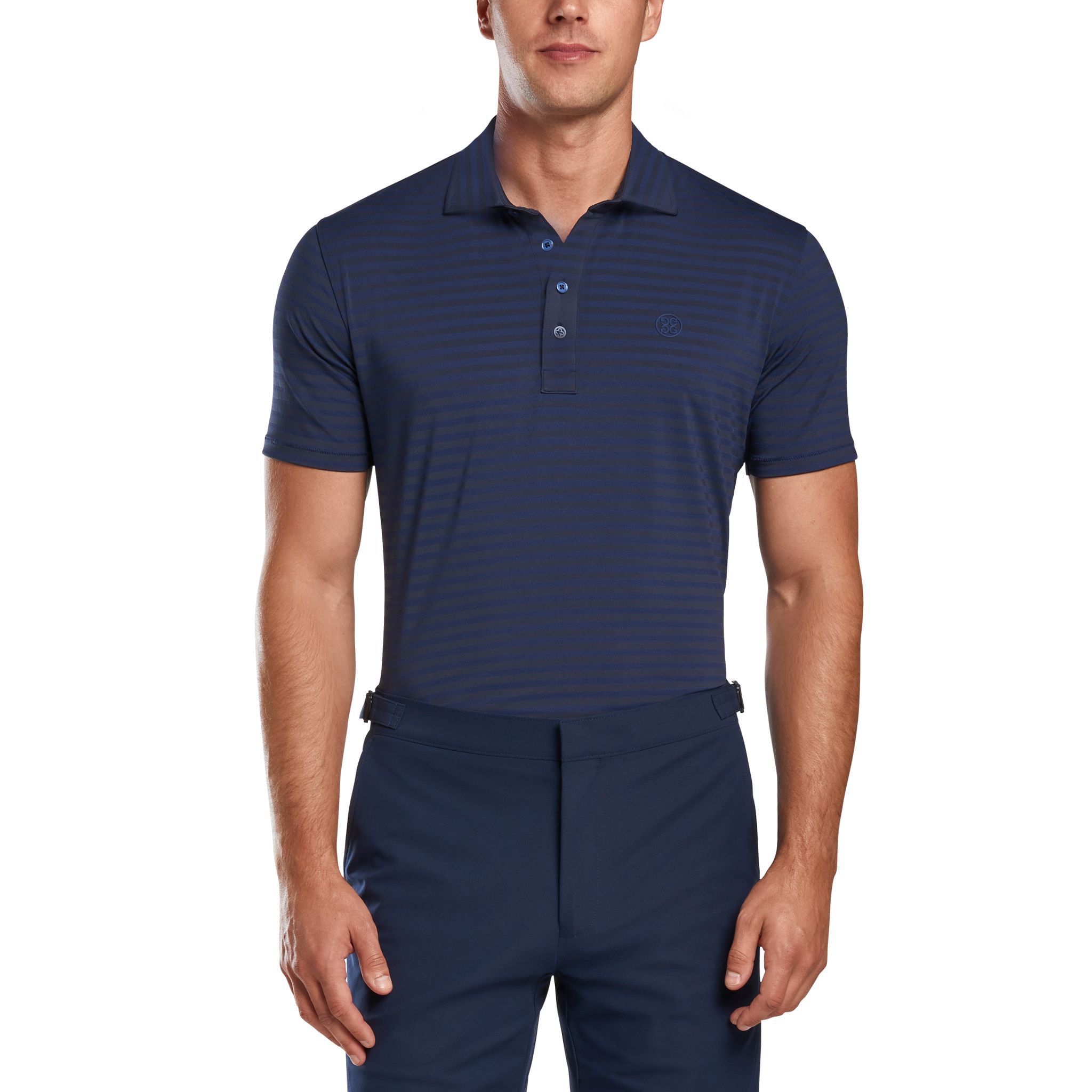 Perforated Stripe Golfpolo