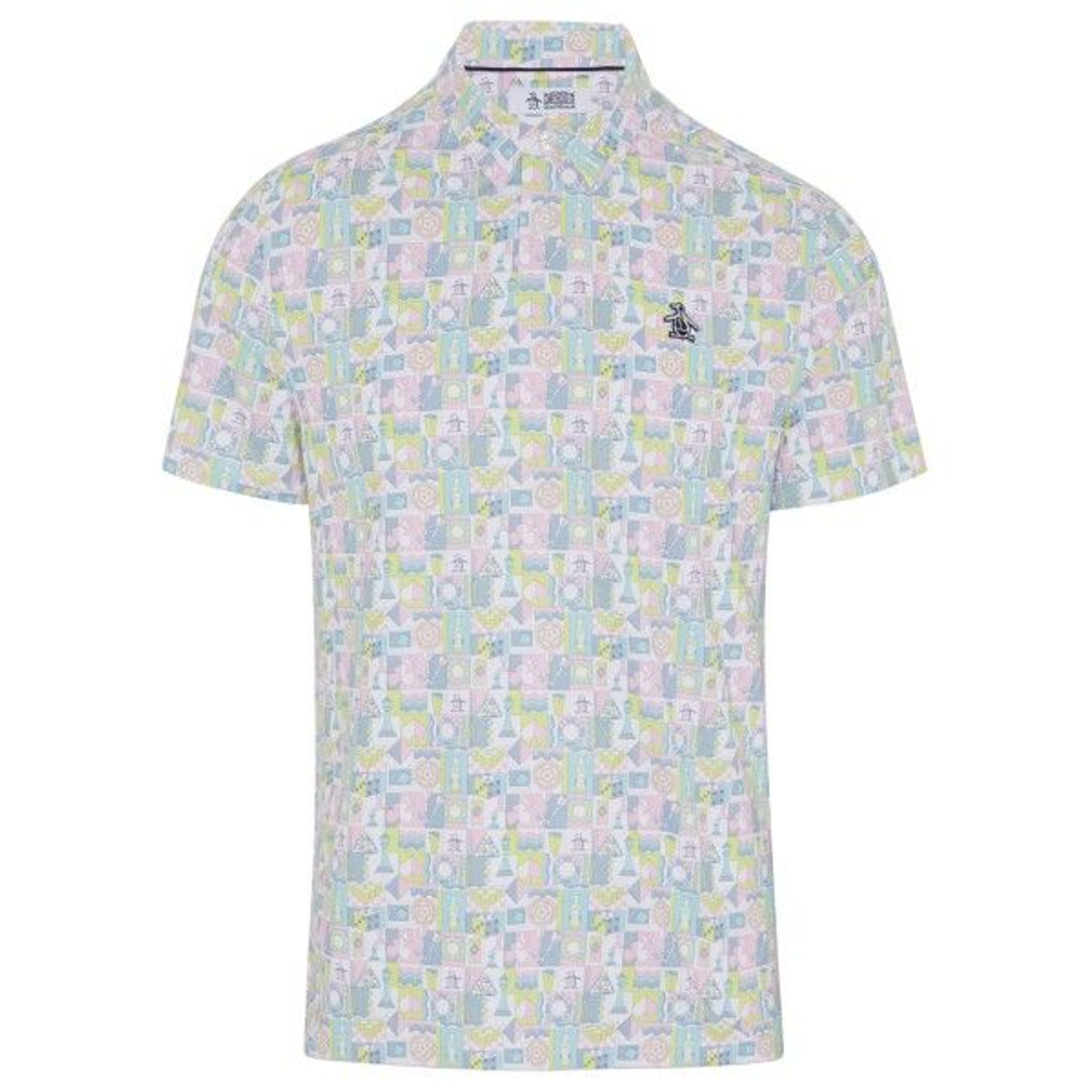 Original Penguin Pete Game Grid Print Polo Herren